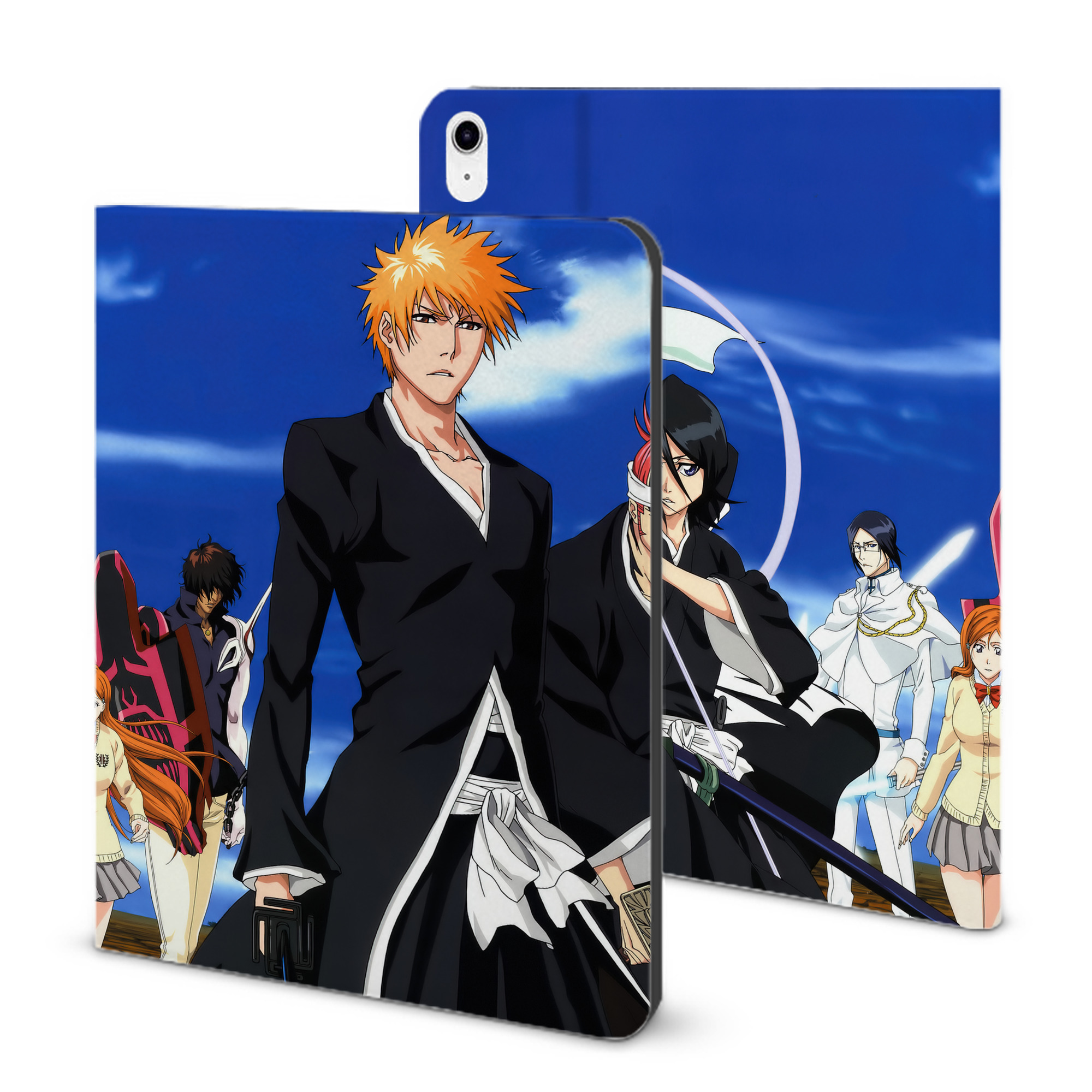 （画像用） ブリーチ BLEACH IPad ケース ブック型 PUレザー TPU 耐衝撃 軽量 薄型 ペン収納なし 全面保護 IPad 各モデル対応